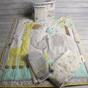 Garanimals Nursery Set Crib Comforter Sheet Giraffe Elephant Unisex Baby